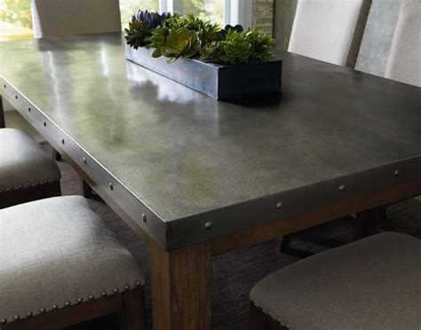galvanized steel top dining table